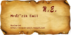 Mrázik Emil névjegykártya
