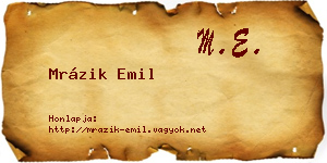 Mrázik Emil névjegykártya