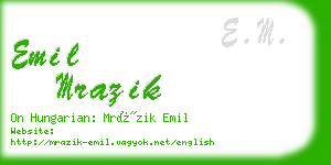 emil mrazik business card